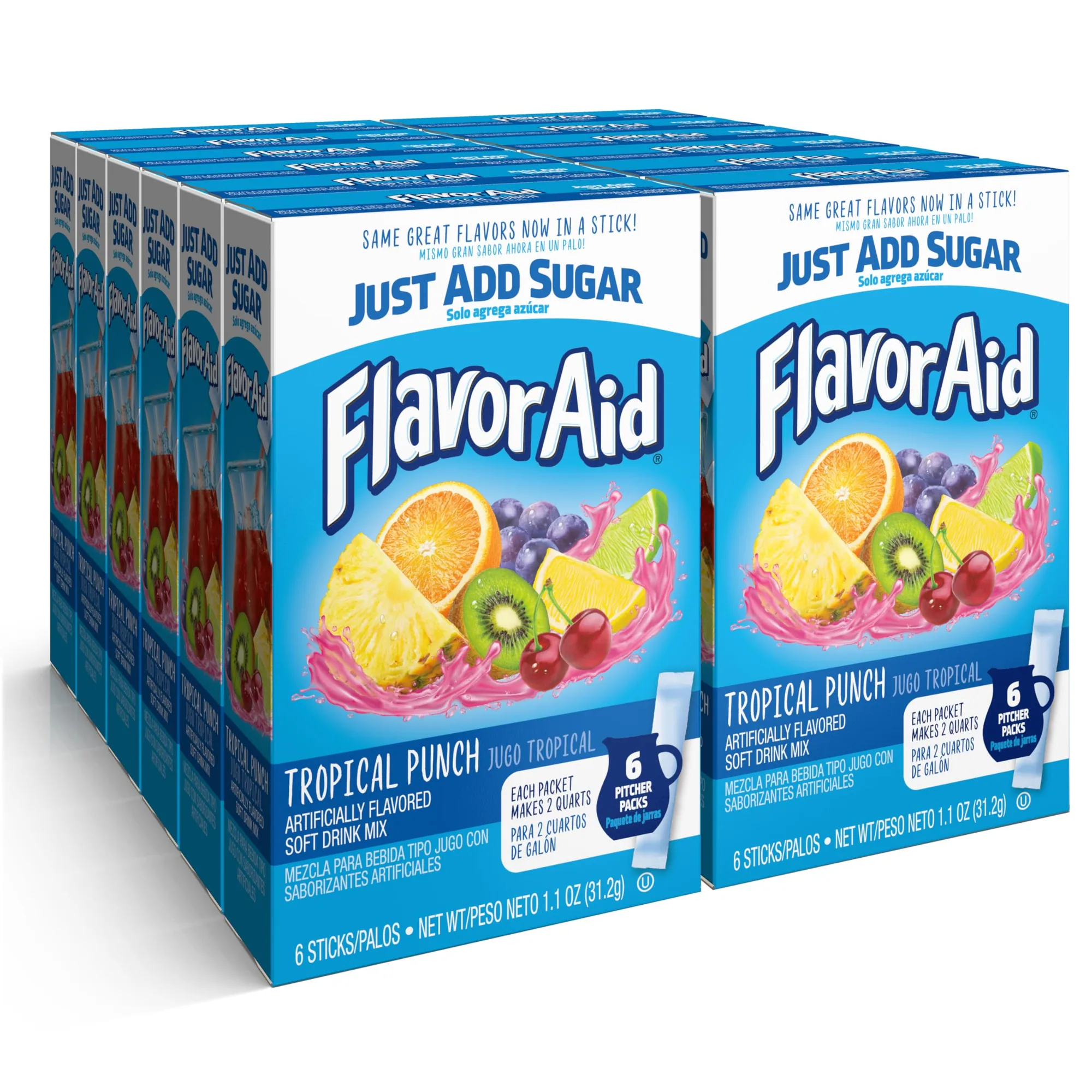 Flavor Aid Tropical Punch Pitcher Packs, 72 sticks